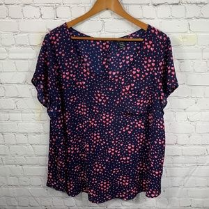 Torrid Heart Loose Fit Blouse Short Sleeve Size 2